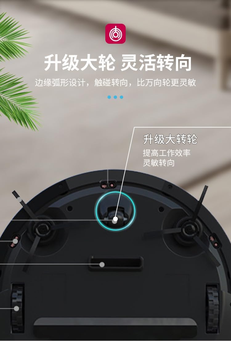 Robot Vacuum Cleaner with Lidar Navigation, Auto Recharge, Voice Control, Water Tank Mopping, 1800Pa Suction, App Control, HEPA Filter, Black/White
