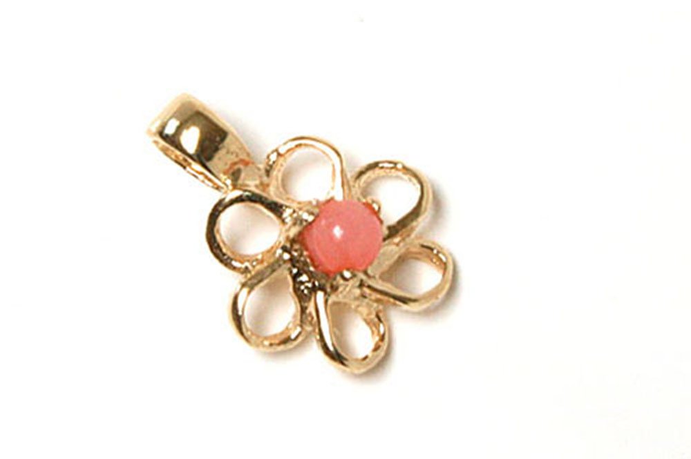 Peninsula Jewellery9ct Gold Coral Daisy Pendant without chain