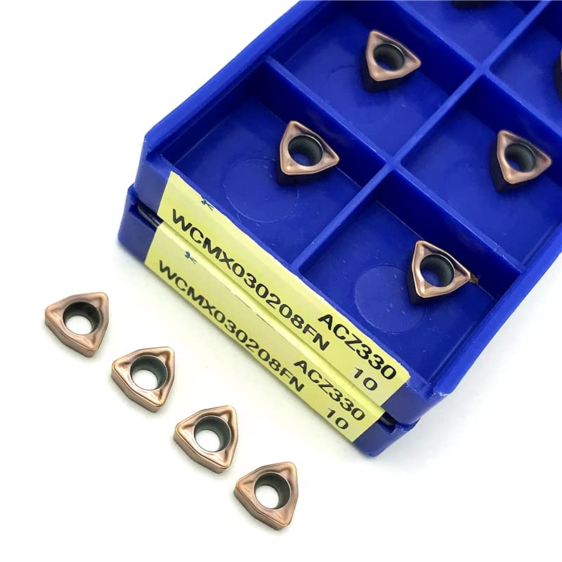 (10 Stück) WCMX030208 WCMX040208 WCMT050308 WCMT06T308 WCMT080412 FN ACZ330 U-Bohrer Hartmetalleinsatz CNC-Schneidwerkzeug Metalldrehwerkzeug (Color : WCMT080412 ACZ330, Size : 10PCS)