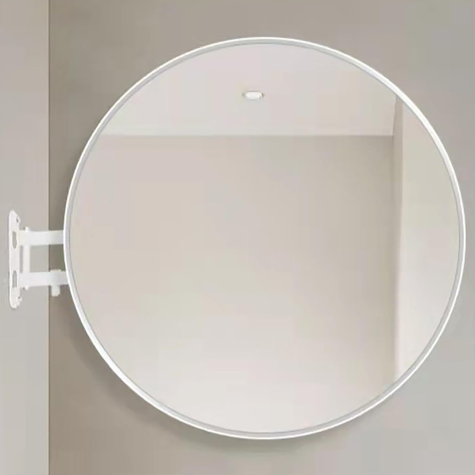 Obrotowe narożne lustro łazienkowe – 80 cm HD aluminiowe lustro Vani, solidna konstrukcja montowana na ścianie, bezpieczna i odporna na wykładanie, idealne do małych i narożników