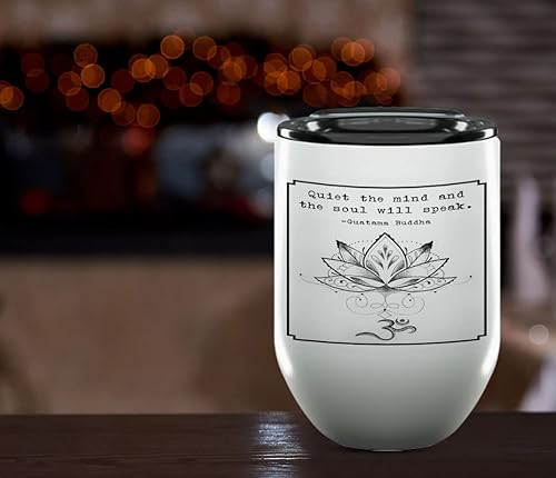 Vista 51 de TJ Originals Buddha Quotes Quiet the Mind and the Soul Shall Speak Regalos para ella – Taza de cerámica de 11 oz – Regalos de paz