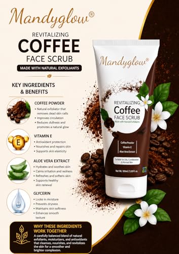 Image of Revitalizing Coffee Face Scrub with Natural Exfoliants, Vitamin E and Aloe Vera Extract, 100ml