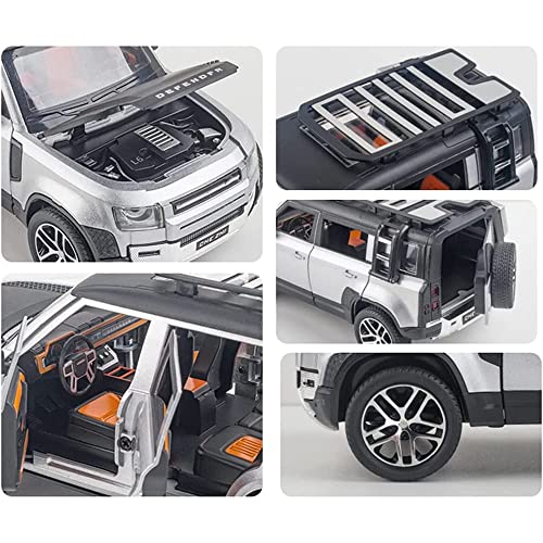 Image of LONGMIRE Metal Pull Back Diecast Car Pull Back Model with Sound Light Boys Gifts Toys for Kids Pack of 1, Multicolor (1:24 Land Rover Defender)