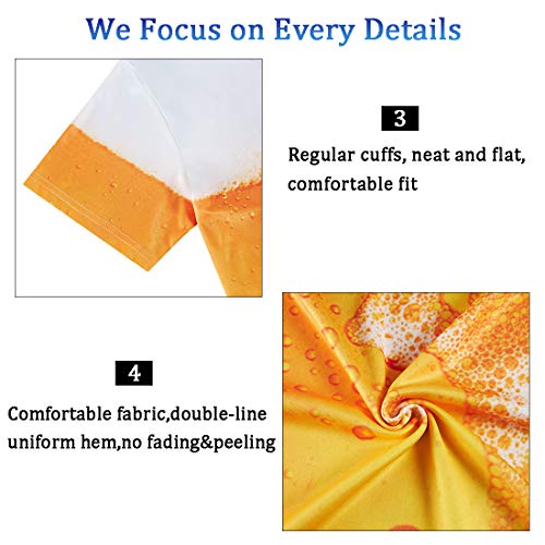 Loveternal 3D T-Shirt Patrón Impresa Beer Manga Corta Cerveza Tops Camisetas para Hombres de Las Mujeres L