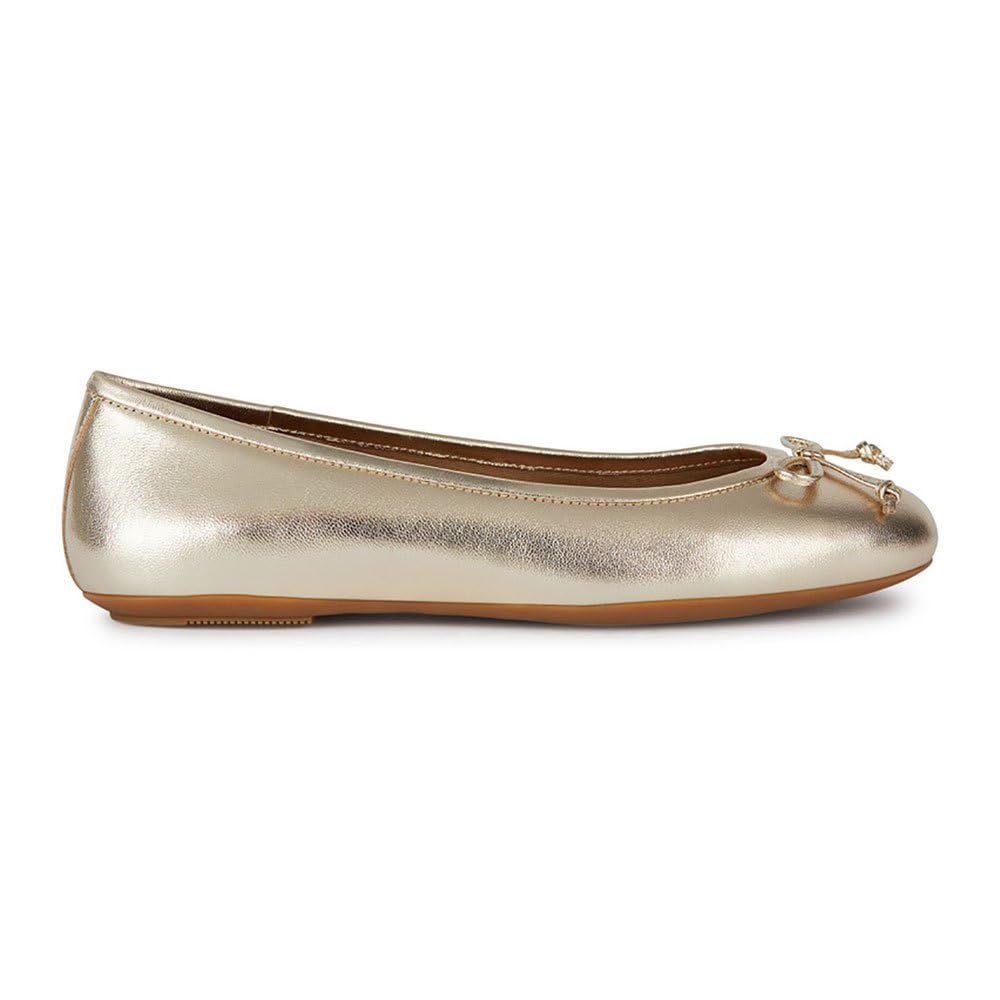 Geox Girls' D Palmaria HBallet Flat, Gold, 41 EU