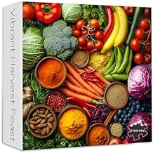 Vintage Fruit Puzzles for Adults 1000 Pieces, PICKFORU Colorful Vegetable Plant Spices Jigsaw Puzzles Kitchen, Hard Challenging Food Theme as Art Decor