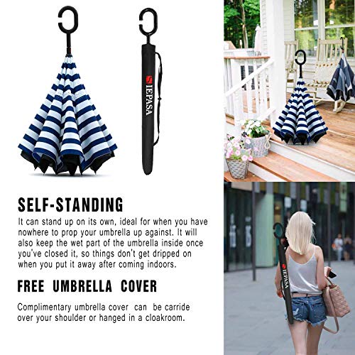 Image of SIEPASA Automatic Open Close Compact Travel Umbrella with Wind Vent Umbrella big size Lightweight Windproof Folding for men Women