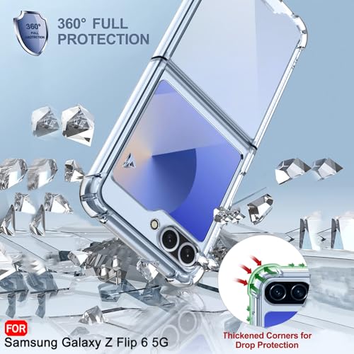 Image of TheGiftKart Crystal Clear Back Cover Case for Samsung Galaxy Z Flip 6 5G | Shock Proof 360 Protection | Hard Clear Back Cover Case for Samsung Galaxy Z Flip 6 5G (PC & TPU, Transparent Bumper)