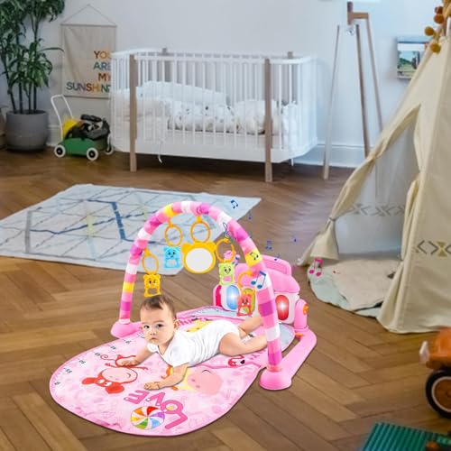 Baby Play Mats for Floor Activity Gym - Baby Activity Mat Glow and Grow Plays Piano Gym - Babies Playmat Play Piano Gyms with Musical and Sensory Toys Playmat for to Toddler - Image 2