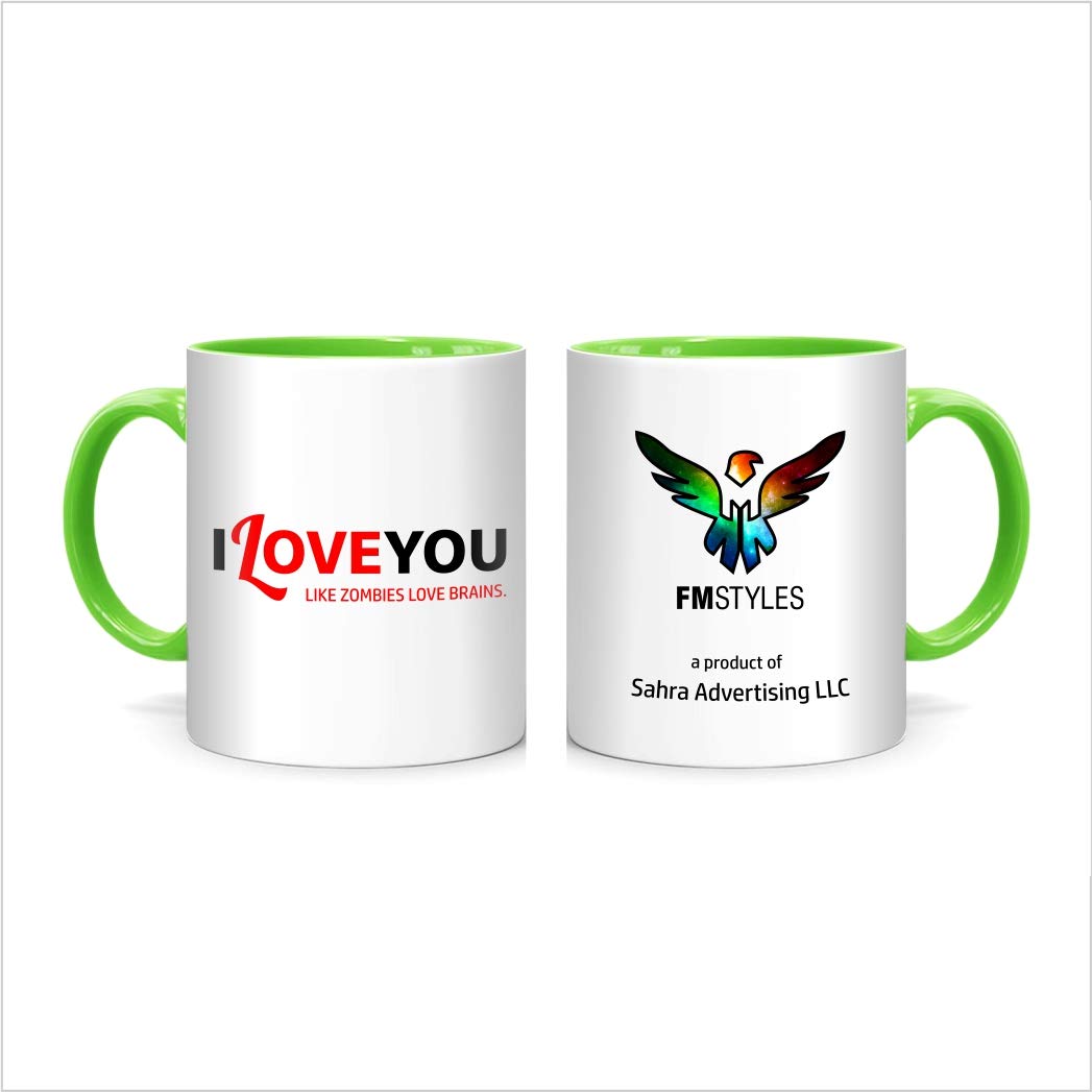 I Love You Like Zombies Mug, Green (FMS593)