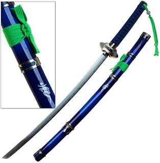 Sword Blue Anime Replica of Exorcist Swords Katana Unsharpened Carbon Steel