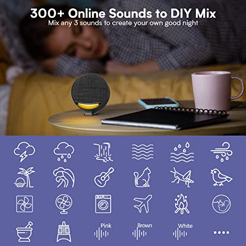 White Noise Sound Machines With Light 200 Non Looping Sounds Hotmoon Omini Portable Smart Sleep Machine Adjustable Brightness Soothing Therapy Bluetooth Timer App Memory Function For Adults Kids #TOP4