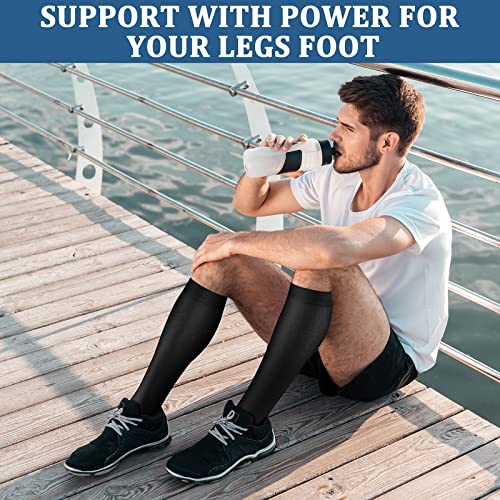 Image of FEYHAY Copper Compression Socks (3 Pairs) 15-20 mmHg Circulation is Best Athletic & Daily for Men & Women, Running, Climbing