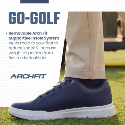 Image of Skechers Men's Drive 6 Arch Fit Golf Shoe | Golf, Waterproof, Relaxed Fit, Arch Fit, Goodyear Rubber Outsole; Leather