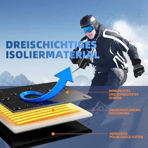 PAABOW Handschuhe Herren Damen,Winterhandschuhe,wasserdichte Warme Touchscreen Handschuhe Winter,Skihandschuhe Fahrradhandschuhe für Reiten Laufen Motorrad Wandern Radfahren (S)
