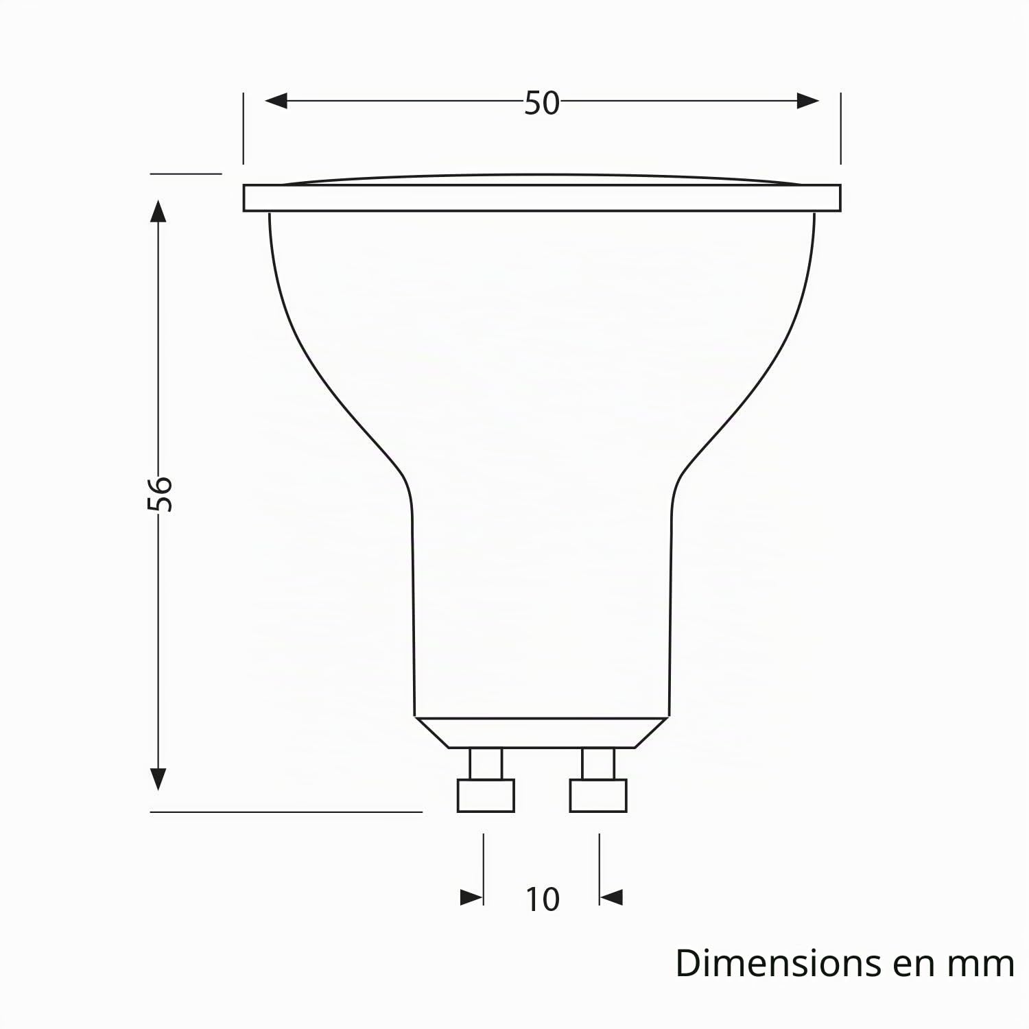 ledscom.de 10x GU10 LED RGB Ampoule, PAR16, blanc chaud - blanc froid (2900-6200 K), 5,5 W, 473lm, 103°, Smart Home, WLAN, Alexa, mate