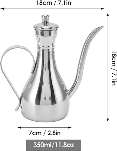 Miniatura 2 de Tomotato Dispensador de aceite de oliva, dispensador de aceite de acero inoxidable de 11 oz11.8 fl oz, antigoteo, a prueba de fugas, olla de
