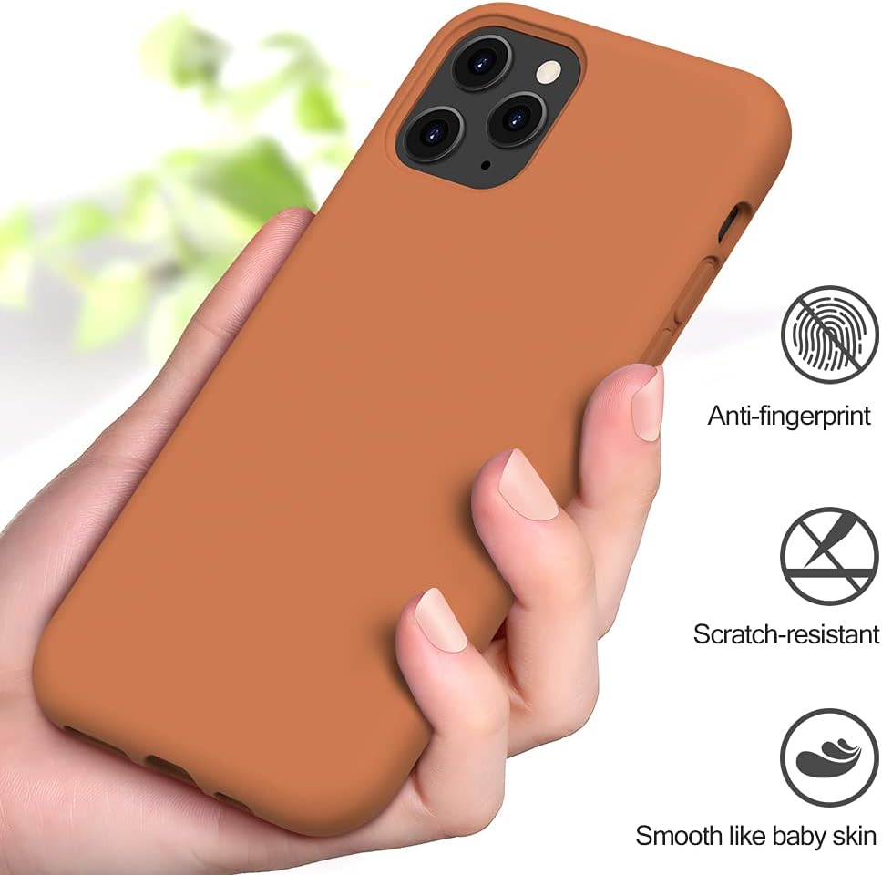 Miracase Liquid Silicone Case Compatible with iPhone 11 Pro 5.8 inch(2019), Gel Rubber Full Body Protection Shockproof Cover Case Drop Protection Case (Brown)