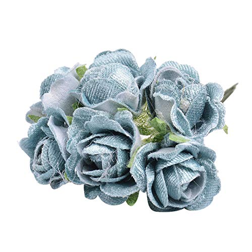 FafSgwq 1 Bouquet Artificial Rose Silk Flower DIY Garden Party Wedding Photography Decor Blue
