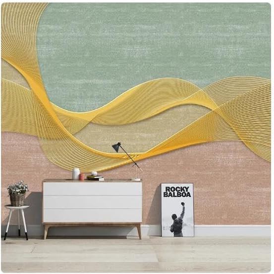 Miniatura 4 de Custom Photo Wallpaper Modern 3D Stereo Golden Relief Lines Geometric Mural Living Room Sofa Background Wall Fresco Papel Tapiz-220Cmx140Cm