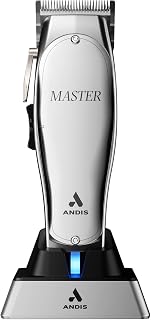 Andis 12660 Professional Master Cordless Hair Trimmer - Adjustable Carbon Steel Blades, 7200 SPM, 2-Hour Battery Life, Silver