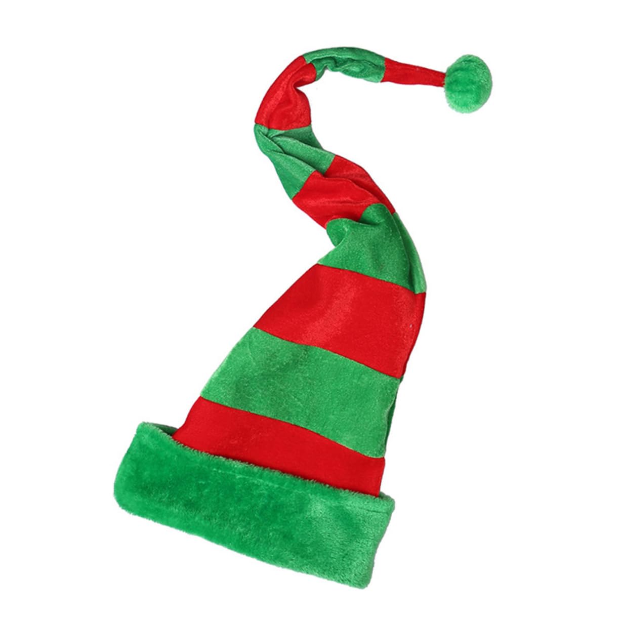 PRETYZOOM Langer Weihnachtlicher Hut für Kinder Formbarer Grüner Weihnachtsmütze als Lustiges Kostümzubehör für Weihnachtsfeiern und Kostümtragen aus Stoff und Eisen
