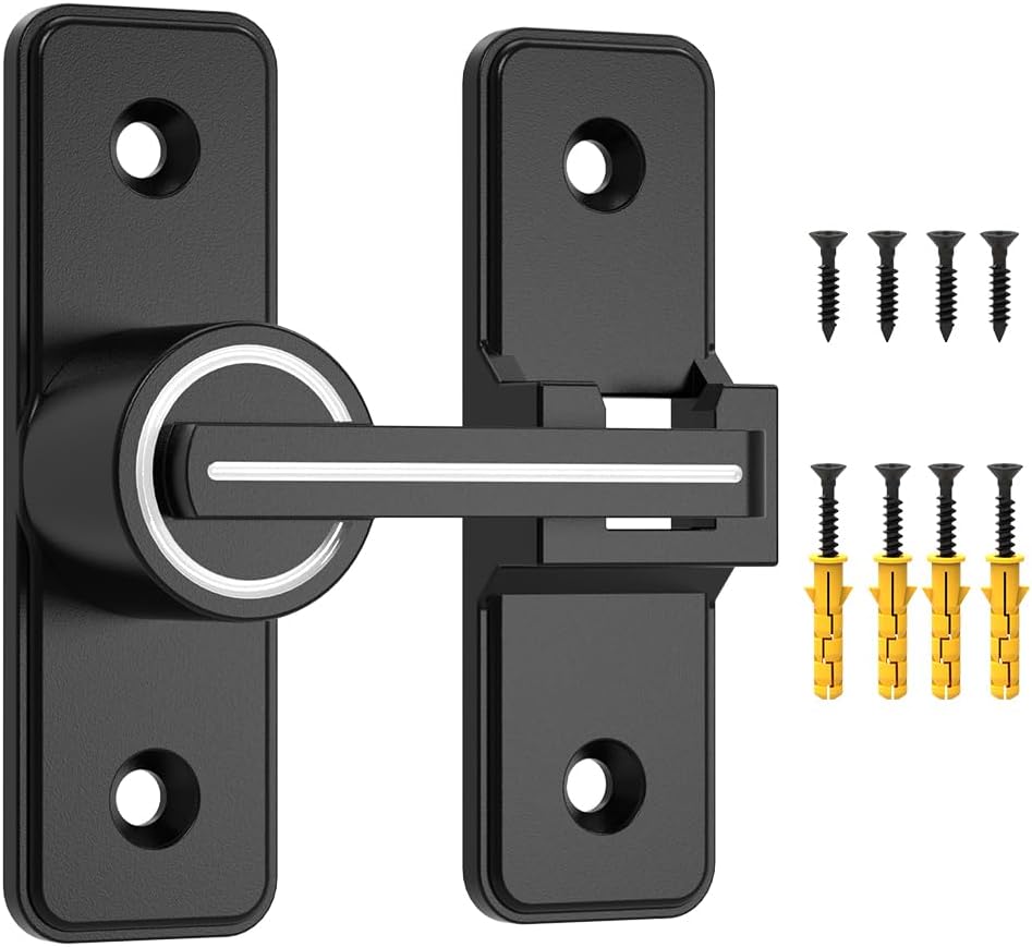 WINSOON Luminous Barn Door Lock Latch, 180 Degree Heavy Duty Gate Latch, Flip Gate Latches Luminous Design, Privacy and Security Locks for Bedroom, Bathroom, Cabinet, Barn, Garden, Fence, Window etc.