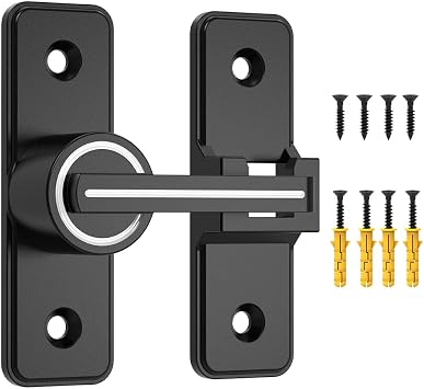 WINSOON Luminous Barn Door Lock Latch, 180 Degree Heavy Duty Gate Latch, Flip Gate Latches Luminous Design, Privacy and Security Locks for Bedroom, Bathroom, Cabinet, Barn, Garden, Fence, Window etc.