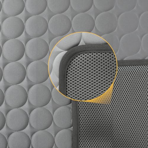 Newthinking KüHlmatte Hund 70x100cm, Waschbares KüHldecke Hund Ohne Gel, Hunde KüHlmatte SelbstküHlend KüHldecke für Katzen Hundebett, Dunkelgrau