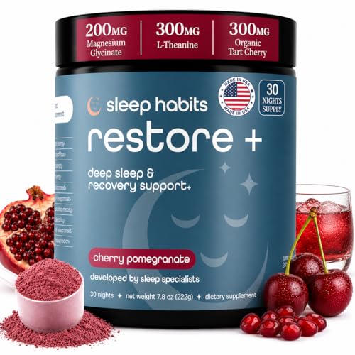 SleepHabits Restore | 30 Nights Magnesium Glycinate Powder Natural Sleep