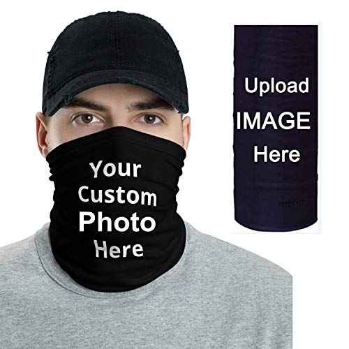 Timein Custom Face Bandana Mask, Full-Color Printed Face Covering, Protection Tube Scarf for Sports,Halloween,Cosplay-Personalized Picture