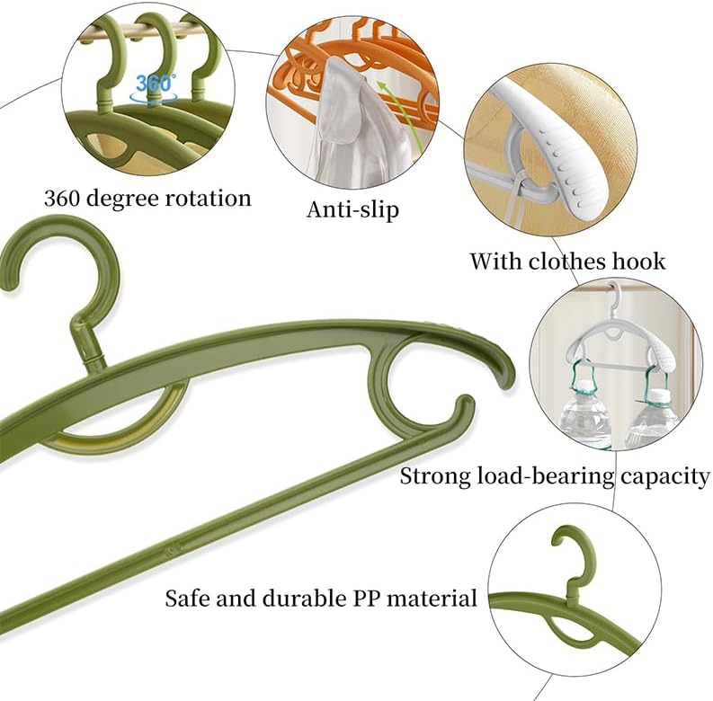 洗濯ハンガー 10本組 ハンガー かたくずれ防止 衣類用 360度回転フック すべらない 型崩れ防止 滑らないハンガー 乾湿両用 省スペース 頑丈 跡がつかないハンガー (ブルー)