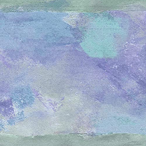 Dundee Deco Wallpaper Border Peel and Stick DDAZBD9381 Abstract Blue Purple Brush Strokes Wall Border Retro Design, 15 ft x 7 in (4.57m x 17.78cm), Self Adhesive