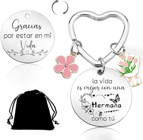 QTZXZX Regalos Hermana Originales para Hermana Llavero Llavero Personalizado para Hermana Regalo Hermana Cumpleaños Llavero,Regalo Hermana navidad Regalo de graduación (1)