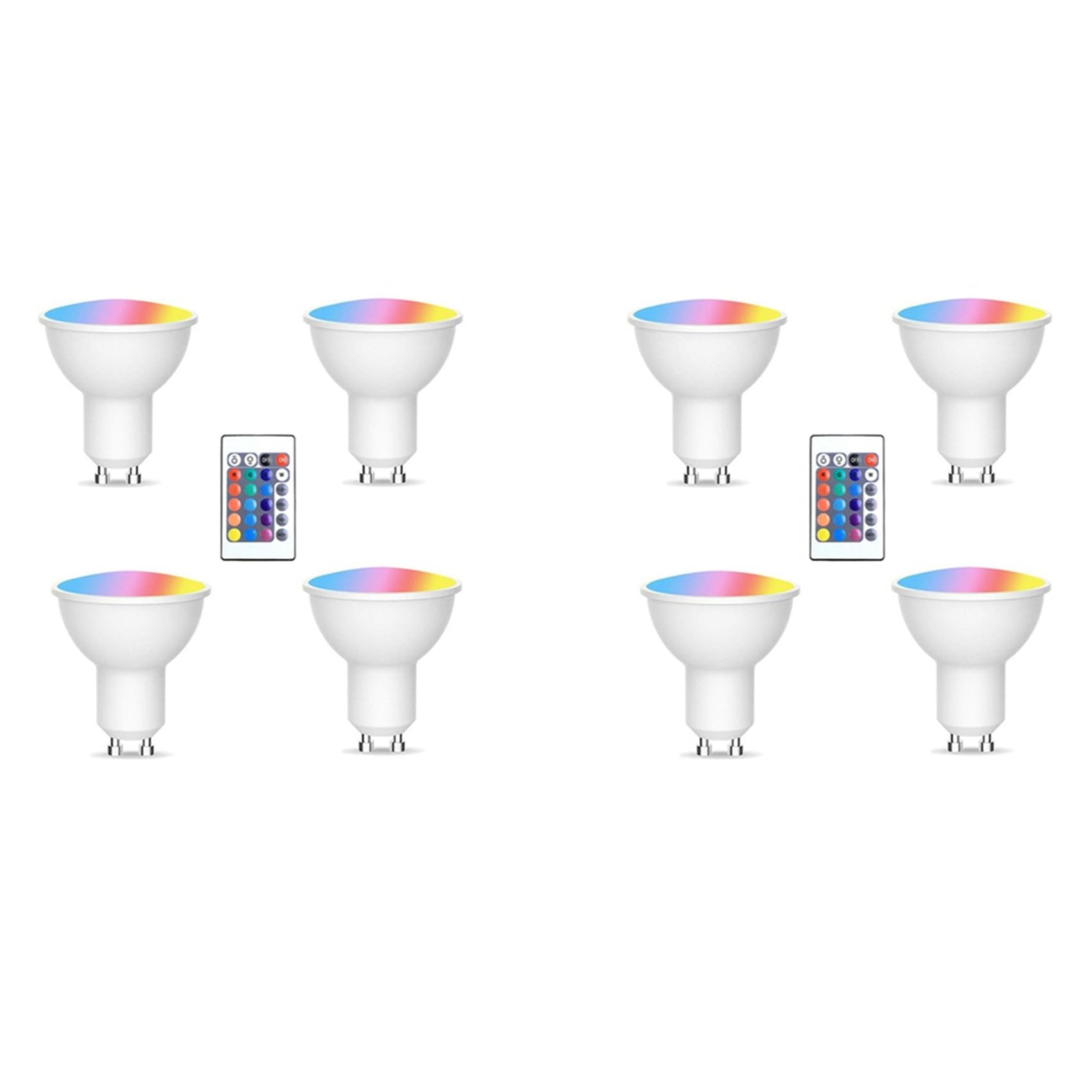 Bombillas LED GU10 regulables RGB con mando a distancia y función de memoria integrada