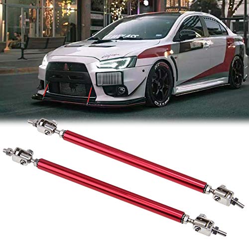 Xotic Tech Adjustable 6"-9" Front Bumper Lip Splitter Support Rods Diffuser Strut Tie Bars for Car SUV Trunk, Red