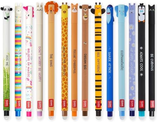 LEGAMI 18er Set Radierbare Gelstifte - Tierdesigns Mit Thermoempfindlicher Tinte, 0,7mm Spitze, Perfekt Für Schule & Büro