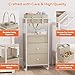 Modanais Baby Diaper Caddy Organizer Cart with Drawers - 3In1 Rolling Storage Cart with Wheels, Removable Diaper Caddy, Detachable Dividers - for Crib, Bedroom, Art & Craft Organizer (Off White)