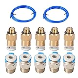 MAXGLEE Teflon Tube PTFE Tubing (2PcsX1.5M) with Quick Extuder Fitting for PC4-M6 & Straight...