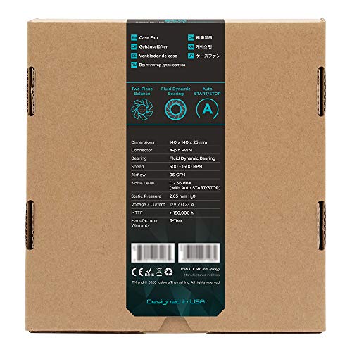 Image of Iceberg Thermal IceGALE 140mm PWM Premium Case Fan (Gray)