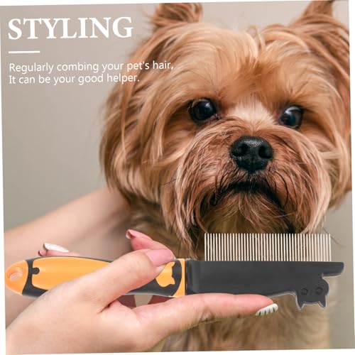 Peine para perros de acero inoxidable resistente UKCOCO de diseño compacto para aseo en casa 6