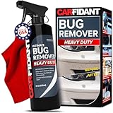 Carfidant Bug Remover Heavy Duty Spray - Cars Exterior Cleaner - Easily and Powerful Clean Bug Splatter, Bird Poop From Paint, Plastic, Rubber, Metal, Chrome, Glass - 18 fl. oz.