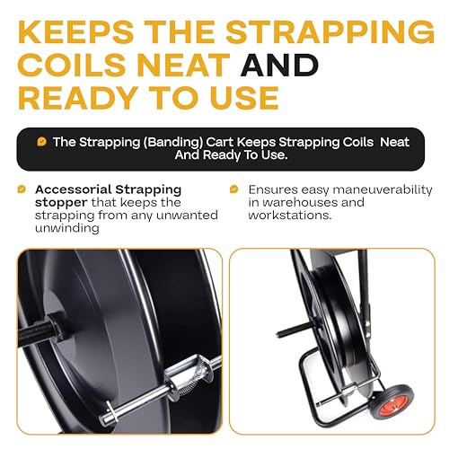 Image of IDL Packaging Strapping Cart & Dispenser for PET Strapping (16 inch x3 /6 inch Core)