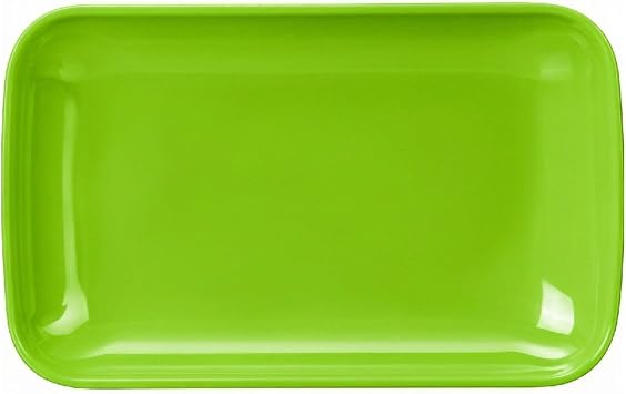 Wheat Straw Plates,4 Pack Rectangular Dinner Plates,Dinner Dishes Lightweight Plates Salad Plate for Kitchen Camping - BPA Free 4, Green