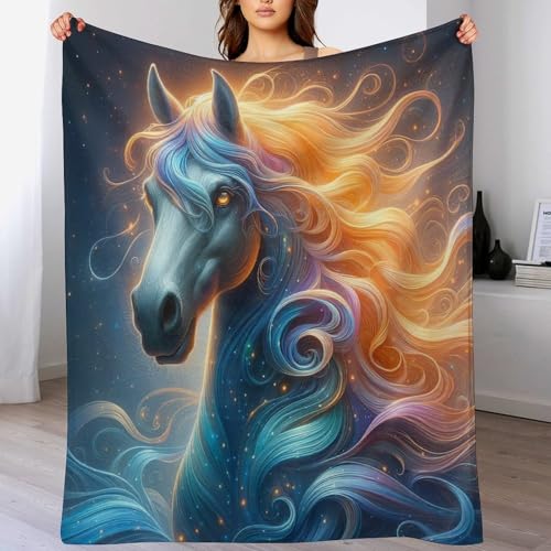 Manta de franela de caballo para sofá y cama, colcha ligera infantil de 100x130 cm 2