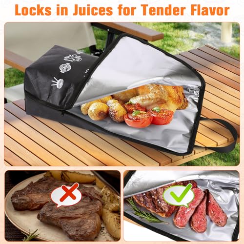 Image of BBQ Blanket for Resting Meat - 5-Layer Insulated Brisket Blanket & Meat Resting Bag, Keeps Brisket, Turkey, Pork Shoulder & Ribs Juicy, Smoker Grill Accessories & BBQ Gifts for Men, Dads -- Black