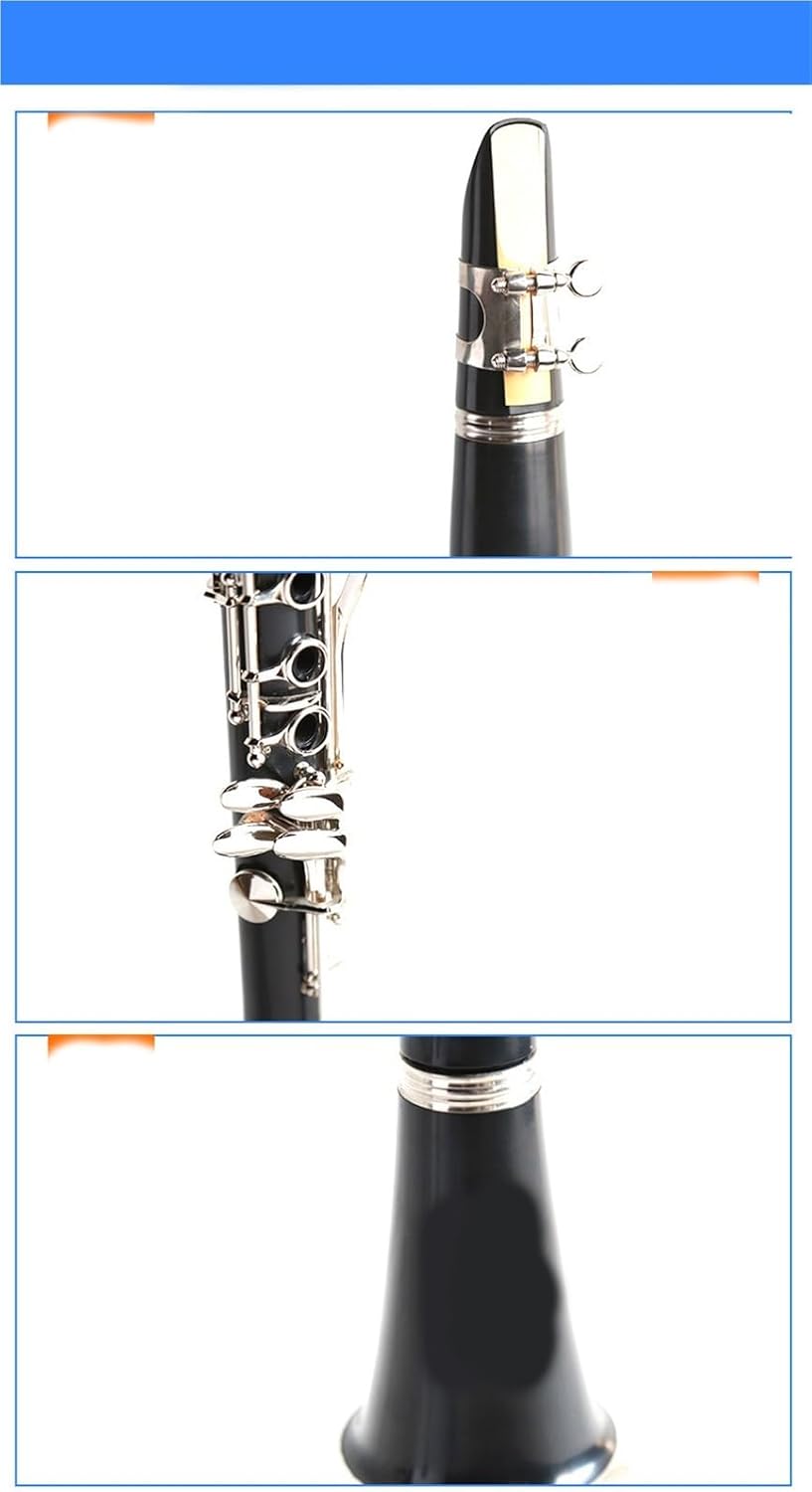 Beginner Bakelite Clarinet Imitation Wood Bb Key Matte 17 Keys Nickel Plated Keys Clarinet