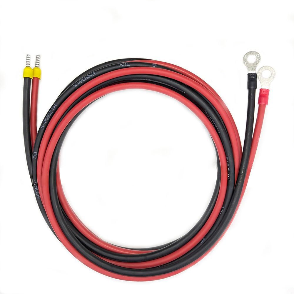 10AWG Solar Extension Wire (5FT/10FT/15FT) - Pre-Wired with 5/16 Inch Lug & Ferrule, Specialized for Solar Charge Controller to Battery Wiring (10FT with 5/16" Lug)