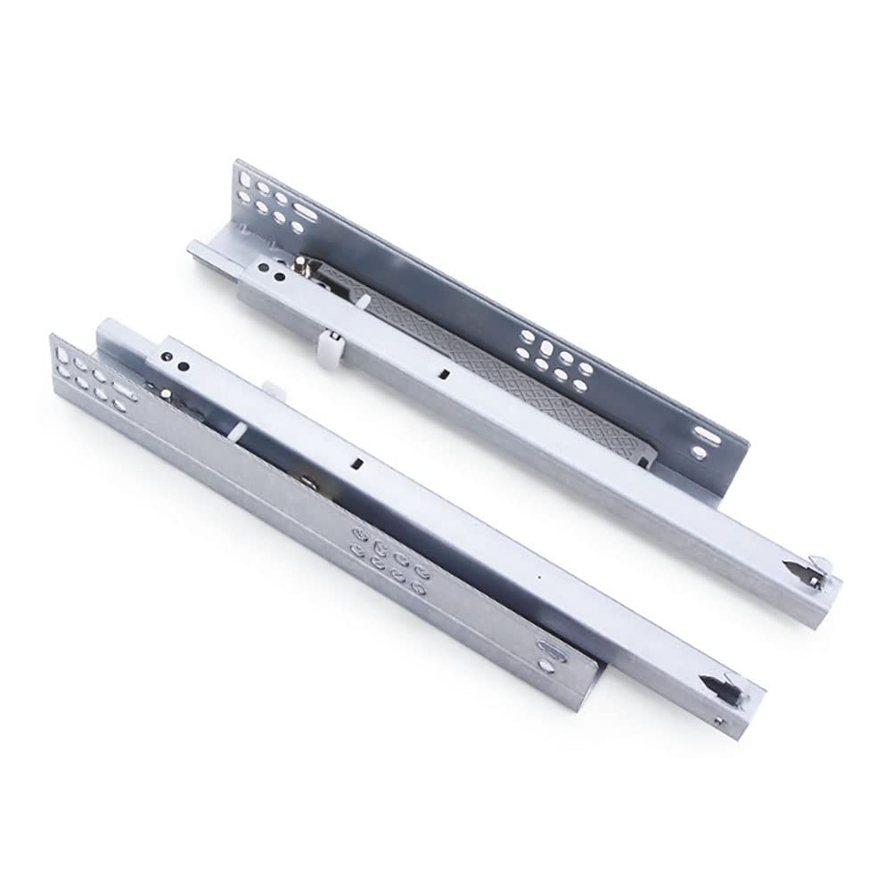 Corredores de cajones resistentes de 450 mm con rodamientos de rodillos silenciosos y amortiguador de amortiguación, soporta 50 kg de deslizamiento suave para un almacenamiento eficiente y soluciones
