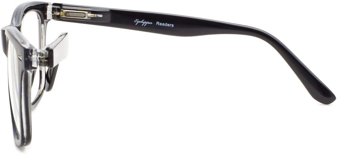 Eyekepper Design Reading Glasses Square Large Lenses Reader Eyeglasses for Women Reading Spring-Hinges Black - Image 4